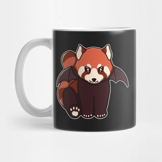 Cute Vampire Red Panda by Luna Illustration